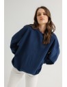 Bluza damska o kroju regular fit - granatowa