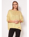 Ciepły sweter damski typu oversize - złoty