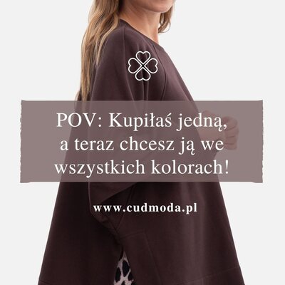 ✨ Ta bluza to definicja codziennego komfortu

Luźny fason zapewnia swobodę, a rozcięcia po bokach dodają jej nowoczesnego charakteru i sprawiają, że świetnie układa się na sylwetce. To baza, którą wystylizujesz na wiele sposobów - z jeansami, legginsami czy spodniami dresowymi. Sprawdzi się wszędzie tam, gdzie liczy się komfort i luz, ale nadal chcesz wyglądać dobrze 👌

#cudmoda #bluzadamska #bluzaoversize #casualstyle