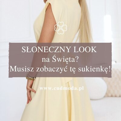 ☀️ Słoneczny look na święta? Zobacz bestseller ostatnich dni!

Ta żółta, rozkloszowana sukienka z dekoltem i paskiem to idealny wybór, jeśli chcesz wprowadzić do świątecznych stylizacji odrobinę energii i radości 💛✨ 

#cudmoda #sukienka #sukienkanawesele #sukienkanalato