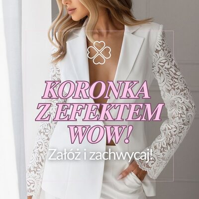 Delikatność w nowoczesnym wydaniu 🥰 Szukasz marynarki, która wyróżni Cię z tłumu? Ta jest inna niż wszystkie! 🤍🌿 Klasyczna forma z subtelnym twistem – koronkowe rękawy dodają jej lekkości, kobiecości i romantycznego charakteru.

#cudmoda #modadamska #moda #stylowakobieta #nowakolekcja #marynarkadamska #eleganckakobieta