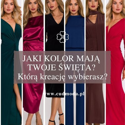 Jakie kolory mają Twoje święta? Bo świąteczna magia zaczyna się od… dobrej stylizacji. ✨🎄

W naszym sklepie znajdziesz kreacje w kolorach, które tworzą cały klimat grudnia:

❤️ czerwony – klasyka świątecznej elegancji
🍷 bordowy – głęboki, zmysłowy, idealny na wieczór
🤎 brąz – ciepły i przytulny
🖤 czarny – zawsze stylowy

i wiele, wiele więcej... Którą kreację zabierasz na wigilijny stół?

#cudmoda #sukienki #sukienkanaswieta #swiatecznestylizacje