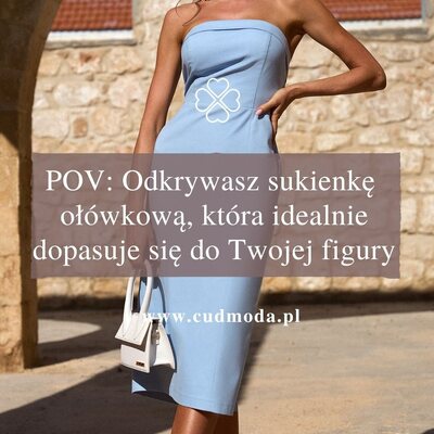 Odkryj sukienkę ołówkową, która idealnie dopasuje się do Twojej figury 😍👗

Ołówkowy fason pięknie podkreśla sylwetkę, a elastyczne wykończenie z tyłu sprawia, że model świetnie układa się na ciele i zapewnia komfort noszenia. Gorsetowa góra dodaje elegancji, a odpinane ramiączka pozwalają nosić ją na dwa sposoby - dokładnie tak, jak lubisz. Wysokie rozcięcie z tyłu subtelnie dopełnia całość i dodaje kobiecego charakteru ✨

#cudmoda #sukienka #sukienki #modadamska
