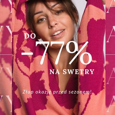 #CUDgirls, pamiętacie o naszej promocji do -77% na swetry? 😍 Wśród przecenionych produktów znajdują się modele oversize, dopasowane, z golfem, splotem i w wielu modnych fasonach.  Te miękkie i stylowe swetry będą Twoim ulubionym wyborem, gdy zrobi się chłodniej. Pamiętaj, że ilość sztuk biorących udział w promocji jest ograniczona. 🤭

#cudmoda #swetry #sweterdamski #swetrydamskie #wyprzedaz #stylowakobieta #stylizacje #jesiennestylizacje
